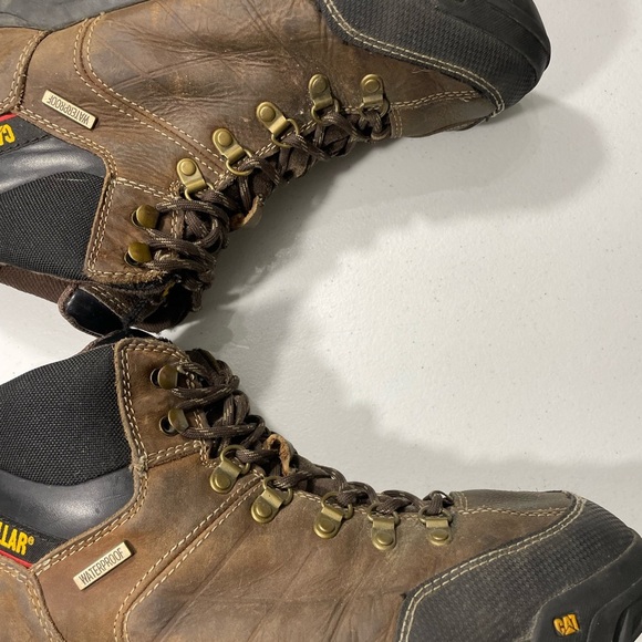 CATERPILLAR Brown Leather Hiking Work Boots Size 12 SB- main image 7